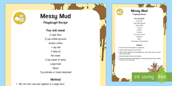 Messy Mud Playdough Recipe - Safari, mud, malleable play, muddy, messy play, 