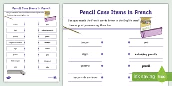 School Supplies Word Wall / Les fournitures Scolaires Vocabulaire