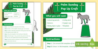 Palm Sunday Pop-Up Craft - Primary Resources