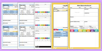 EYFS Observation Templates Pack 