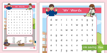 wr' Words phonics word and picture matching worksheet