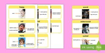 Emotions Characteristics Photo Cards - emotions, feeling, feel, express, pictures of people, feelings, photos, understand