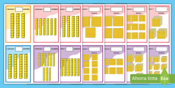 Tarjetas: Reagrupar valor posicional- Guía de trabajo