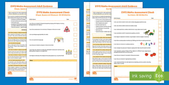 EYFS Maths Assessment Check (30-50 Months)