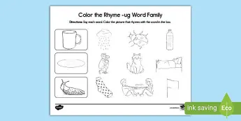 Color the Rhyme Worksheets | twinkl.com