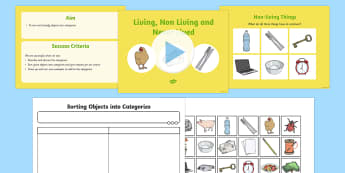 Sorting Living Things Non Living Things Science Lesson