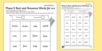 Phase 5 aw Sound Words Flashcards: Real and Nonsense Words