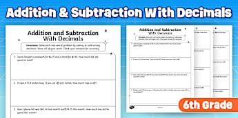 Addition & Subtraction Worksheets | Grade 6 | Twinkl