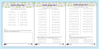 Eşitlik Alıştırma Sayfaları