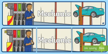 Mechanics/Garage Role Play Early Years (EYFS), car, MOT, service
