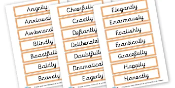 Adverbs Chart | Twinkl