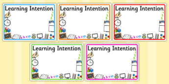 Editable Learning Intention Display Signs - display signs, editable