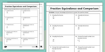 Fraction Comparisons | twinkl.com