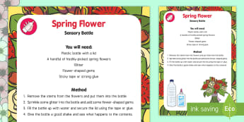 Spring Flower Sensory Bottle - spring, flowers, eyfs, sensory bottle, sensory, bottle
