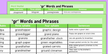 GR Word List - sen, sound, gr sound, gr, word list, word, list