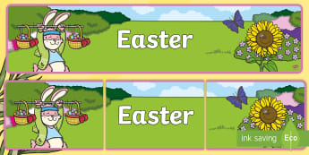 Easter Display Banner - Easter Topic, Easter Banner, Happy Easter Banner, Easter Topic, Foundation, KS1, Easter, Easter resource, Easter teaching resource, Easter Display