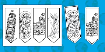 Segnalibri: Italia - Twinkl Colouring