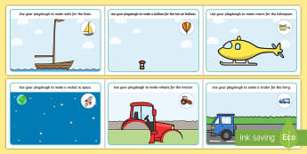 Transport Playdough Mats - Transport, Playdough, mat, car, van, lorry, bike, motorbike, plane, aeroplane, tractor, truck, bus