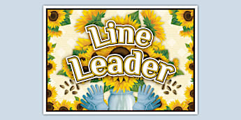 Sunflower-Themed Line Leader Display Poster