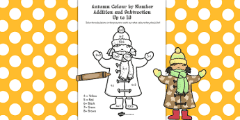 Autumn Color By Numbers | twinkl.ca