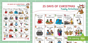 Christmas Wellbeing Advent Calendar EYFS