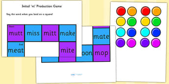 Initial 'm' Production Game - m, vowel, sounds, sound, game 
