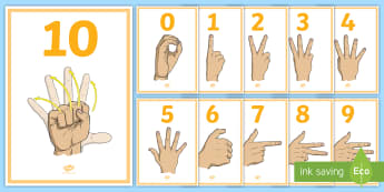 Auslan Number Display Posters - Australian Curriculum, English, Language, Literacy, KS2, Year 5, Year 6, auslan, australian sign lan