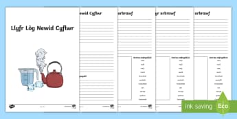 Taflenni Cofnodi Gweithgaredd Newid Cyflwr - gwyddoniaeth, cofnodi, arbrawf, ymchwil, newid cyflwr, hylif, solid, nwy,Welsh