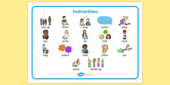 New EAL Starter Instructions Word Bank - literacy, words, mats
