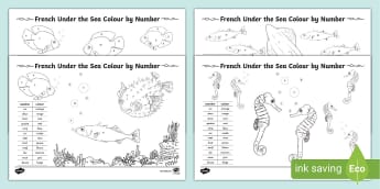 French: Colour By Number - Under the Sea
