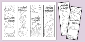 Potions Colouring Bookmarks