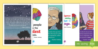 KS2 Stephen Hawking Classroom Quotes Display Posters - stephen Hawking, classroom, quotes, display posters, display, posters, inspirational