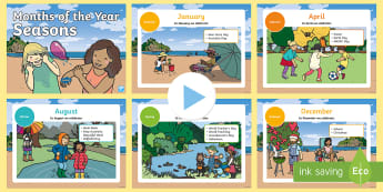 Australian Months of the Year Seasons PowerPoint - Twinkl
