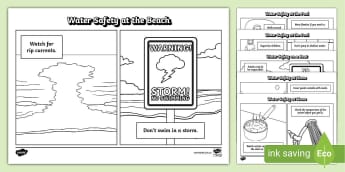 Water Safety Colouring Pages