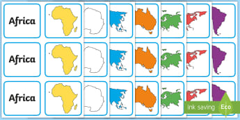 Seven Continents Map Geography Teaching Resources Twinkl