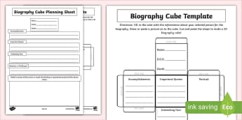 Biography Cube Template | Primary Resource | Twinkl