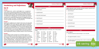 Vocabulary Activity Sheets | twinkl.com.au
