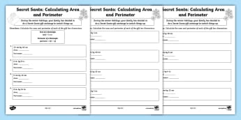 Fifth Grade Secret Santa: Calculating Area and Perimeter