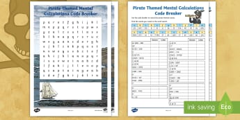 USK2 Pirate-Themed Mental Calculations Code Breaker Differentiated Worksheets
