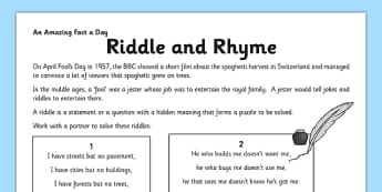 Riddles - KS2 Poetry - Twinkl