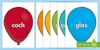 Welsh Different Colours – Balloons | Twinkl Resources Wales