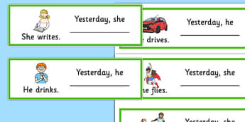 What Did They Do Fill in The Irregular Past Tense Cards - SLI, grammar, ASD, EAL, language disorder, Language delay, Word Order