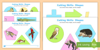 Cutting Skills Worksheets for Kids