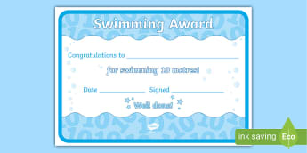 Certificates and Awards | Twinkl Swim | Swimming Curriculum