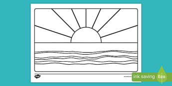 Warm and Cool Colours Sunset Template To Colour | Years 3-6