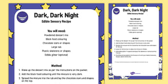 Dark, Dark Night Edible Sensory Recipe