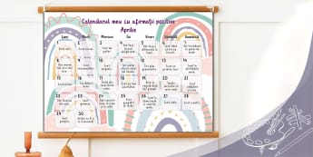 Calendarul meu cu afirmații pozitive Aprilie Planșă Galeria de artă