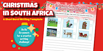 * NEW *  Christmas in South Africa - Short Burst Writing Template