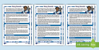 LKS2 Mary Seacole Differentiated Reading Comprehension Activity