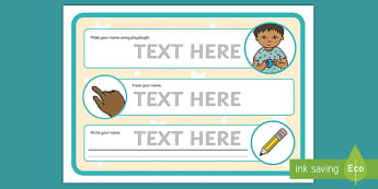 Editable Name Writing Make Read Write Playdough Mats